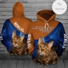 Bengal Cat Brown And Blue Hoodie