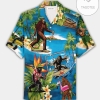 Bigfoot Beach Hawaii Shirt Bigfoot Sasquatch On Vacation In Beach Hawaiian Shirt