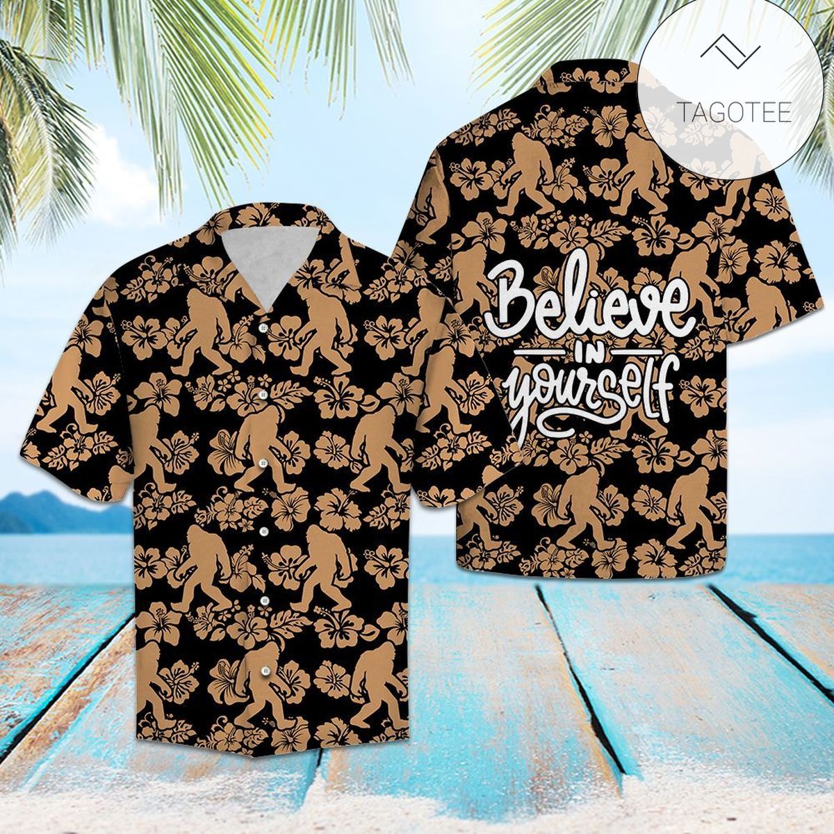 Bigfoot Hawaiian Shirt Believe In Yourself Hawaii Aloha Shirt