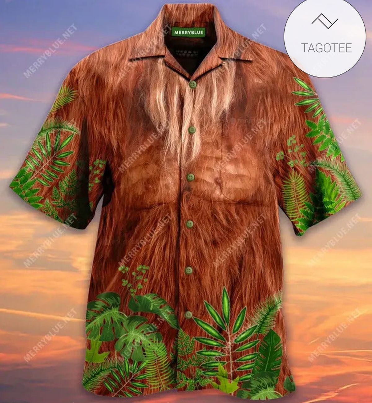 Bigfoot Hawaiian Shirt Bigfoot Fur In The Forest Costume Hawaii Aloha Shirt