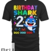 Birthday Kids Shark  2 Years Old 2nd  Family T-shirt