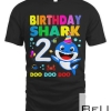 Birthday Kids Shark Shirt 2 Years Old 2nd Shirt Family T-shirt