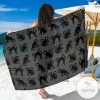 Black Cat Cute Print Pattern Sarong Womens Swimsuit Hawaiian Pareo Beach Wrap