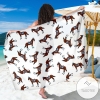 Brown Horse Pattern Sarong Womens Swimsuit Hawaiian Pareo Beach Wrap