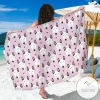 Bull Terrier Pink Print Pattern Sarong Womens Swimsuit Hawaiian Pareo Beach Wrap