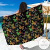 Butterfly Neon Color Print Pattern Sarong Womens Swimsuit Hawaiian Pareo Beach Wrap