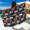 Camper Caravan Print Pattern Sarong Womens Swimsuit Hawaiian Pareo Beach Wrap