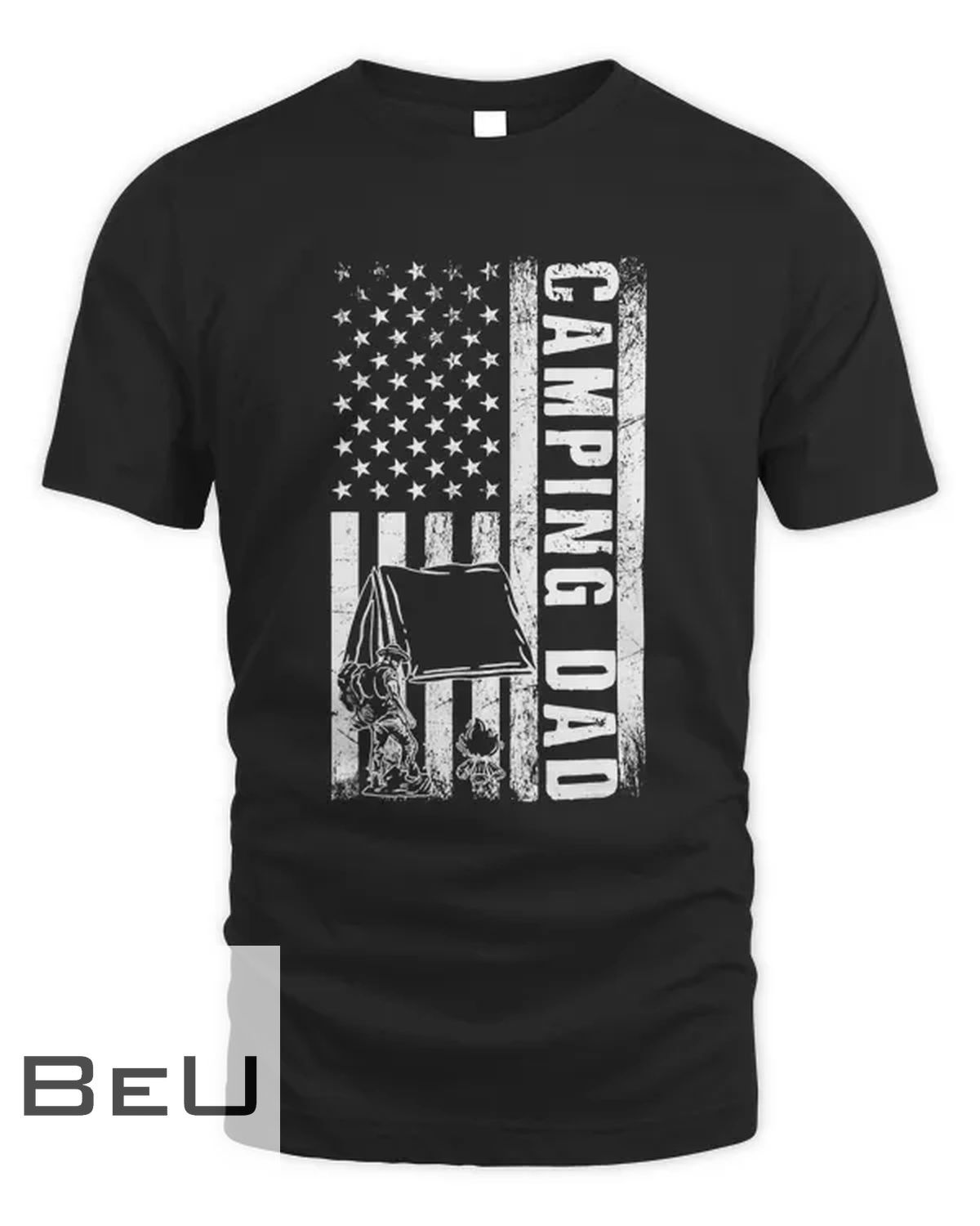 Camping Dad Usa Flag Camper Daddy Father's Day T-shirt