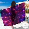 Celestial Purple Blue Neon Speed Light Sarong Womens Swimsuit Hawaiian Pareo Beach Wrap