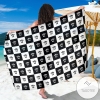 Checkered Flag Crown Pattern Sarong Womens Swimsuit Hawaiian Pareo Beach Wrap