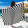 Checkered Flag Optical illusion Sarong Womens Swimsuit Hawaiian Pareo Beach Wrap