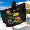 Chuuk Polynesian Custom Personalised Sarong Plumeria Tribal Hawaiian Pareo Beach Wrap