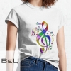 Colorful Treble Clef With Music Notes Classic T-shirt