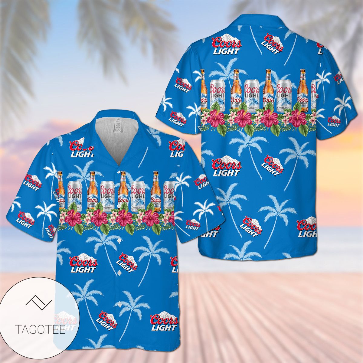 Coors Light Horizontal Hawaiian Shirt