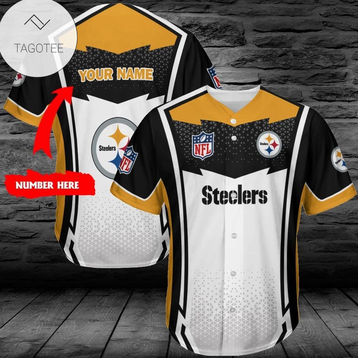 Custom Name Personalized Pittsburgh Steelers 398 Baseball Jersey - Premium Jersey - Custom Name Jersey Sport For Fans