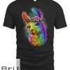 Cute Llama Mom For Llama Lovers Colorful Art Llama T-shirt