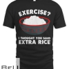 Cute Rice Art Men Women Gym Extra Rice Asian Food Vegan T-shirt