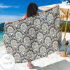 Damask Elegant Print Pattern Sarong Womens Swimsuit Hawaiian Pareo Beach Wrap