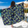 Dragonfly Lime Blue Print Pattern Sarong Womens Swimsuit Hawaiian Pareo Beach Wrap