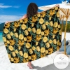 Elegant Yellow Tulip Print Sarong Womens Swimsuit Hawaiian Pareo Beach Wrap