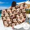 Emoji Monkey Print Pattern Sarong Womens Swimsuit Hawaiian Pareo Beach Wrap