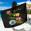 Federated States Of Micronesia Polynesian Custom Personalised Sarong Plumeria Tribal Hawaiian Pareo Beach Wrap