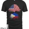 Filipino Roots American Grown Philippines Usa Tree Flag T-shirt