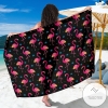 Flamingo Pink Neon Print Pattern Sarong Womens Swimsuit Hawaiian Pareo Beach Wrap