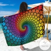 Flower Power Rainbow Spiral Print Sarong Womens Swimsuit Hawaiian Pareo Beach Wrap