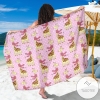 Giraffe Cute Pink Polka Dot Print Sarong Womens Swimsuit Hawaiian Pareo Beach Wrap