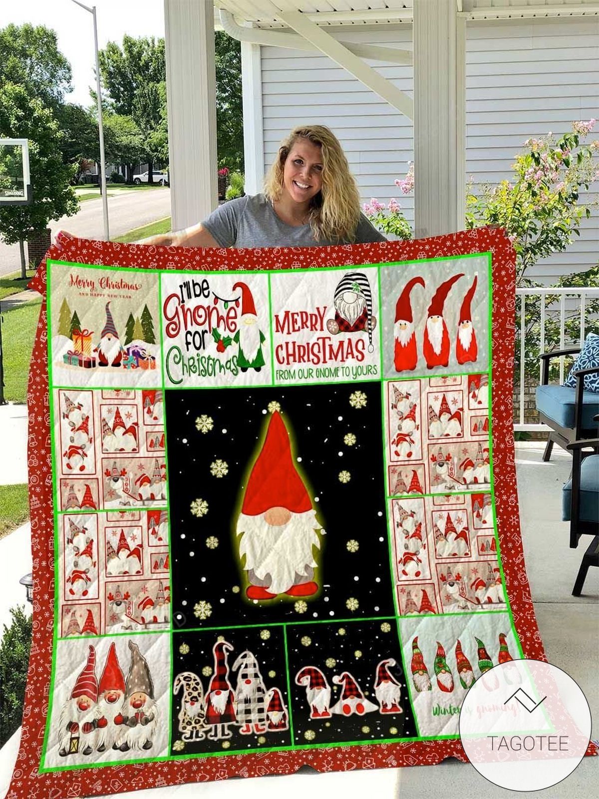Gnomes Christmas Quilt Blanket