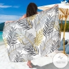 Gold Glitter Tropical Palm Leaves Sarong Womens Swimsuit Hawaiian Pareo Beach Wrap