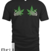 Green Cool Marijuana Skeleton Hand Cannabis Boobs Funny Weed T-shirt