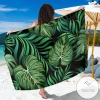 Green Fresh Tropical Palm Leaves Sarong Womens Swimsuit Hawaiian Pareo Beach Wrap