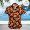 Halloween - Fire Skull Pattern Hawaiian Shirt