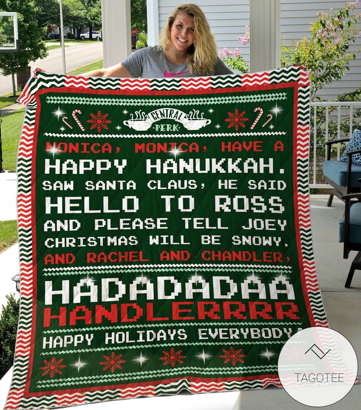 Happy Hanukkah Happy Holidays Quilt Blanket