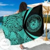 Hawaii Coat Of ArmSarong Turquoise Hawaiian Pareo Beach Wrap