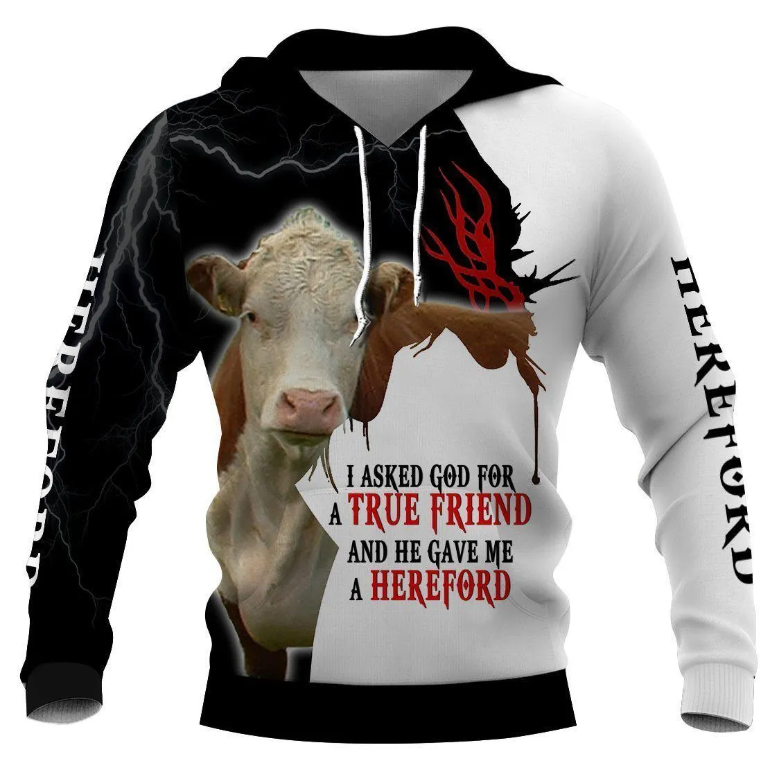 Hereford Cattle I Asked God Hoodie