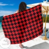 Houndstooth Red Pattern Print Sarong Houndstooth Red Hawaiian Pareo Beach Wrap