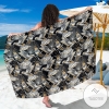 Hummingbird Gold Design Themed Print Sarong Womens Swimsuit Hawaiian Pareo Beach Wrap