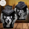 Husky Dog Black And Grey Hoodie