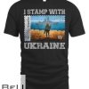 I Stamp With Ukraine Vintage Postage Stamp Flag Pride Funny T-shirt