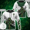 Irish Stpatrick Celtic Cross Custom Name Hoodie