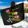 Kosrae Polynesian Custom Personalised Sarong Plumeria Tribal Hawaiian Pareo Beach Wrap