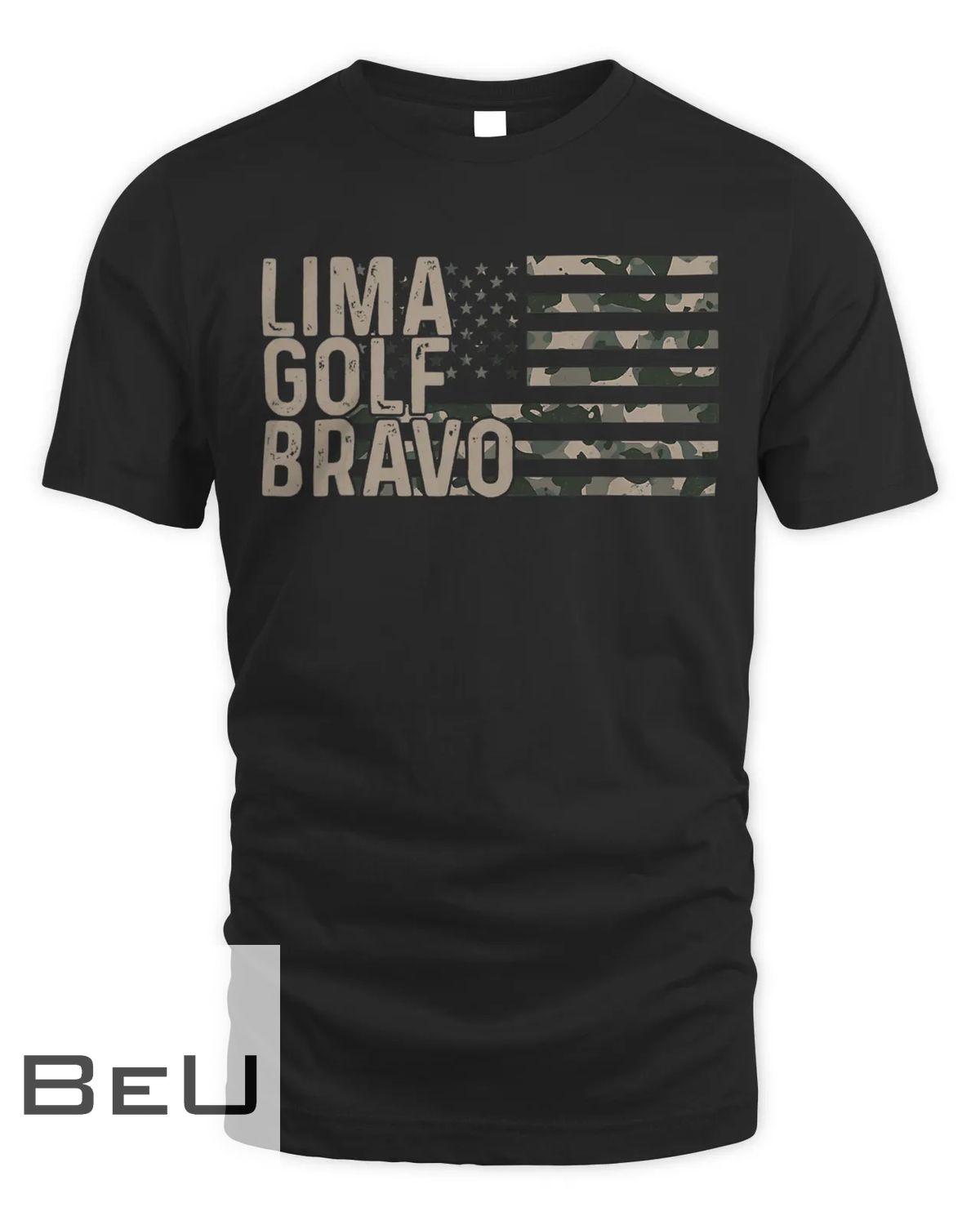 Lima Golf Bravo Lets Go Brandon Camouflage American Us Flag T-shirt