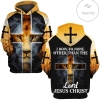 Lion And Jesus Black Yellow Graphic Hoodie