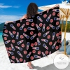 Lipstick Pattern Print Sarong Womens Swimsuit Hawaiian Pareo Beach Wrap