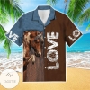 Love Native Horse Blue Brown Hawaiian Shirt