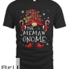 Memaw Gnome Buffalo Plaid Matching Family Christmas Pajama T-shirt