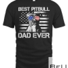 Mens Best Pitbull Dad Ever American Flag 4th Of July Gift T-shirt